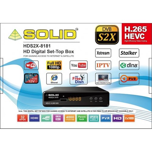 Solid HDS2X-8181 Free To Air Set Top Box, Free To Air Set Top Box