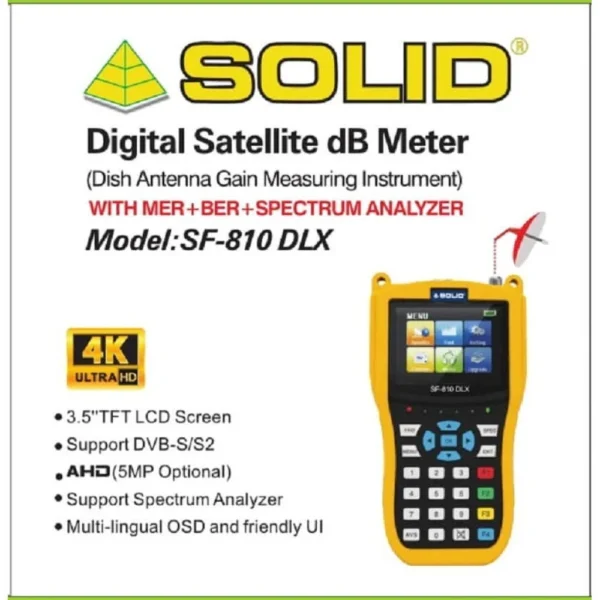 Solid SF-810 DLX Digital Satellite DB Meter with live tv screen