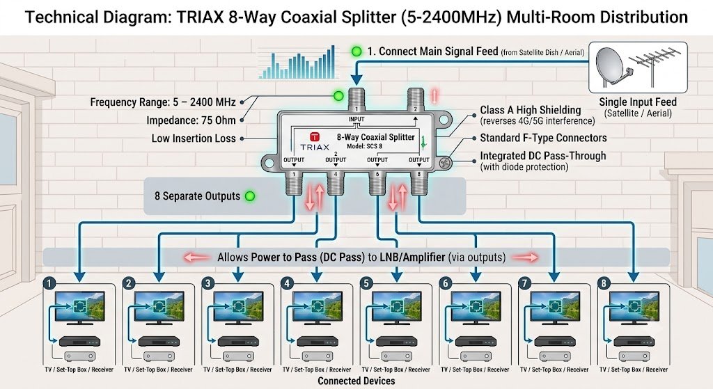 Triax 8way Splitter Diagram